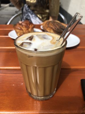 Iced coffee with oat milk   at FREA Bakery in Berlin
