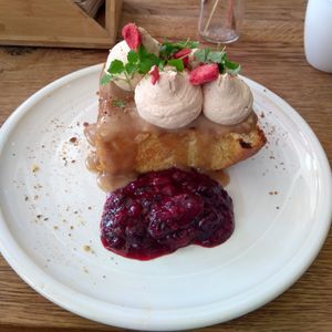 French brioche with tea-foam, homemade jam and many more yummi ingredients at FREA Bakery in Berlin