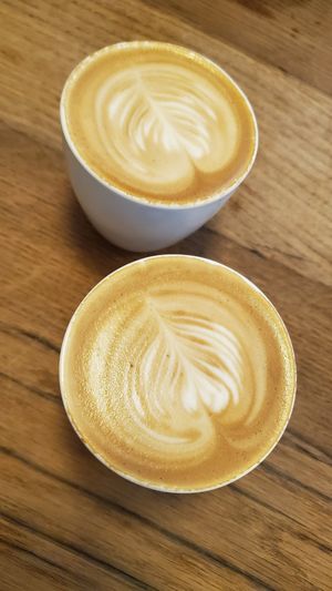 Perfect Flat white coffee at FREA Bakery in Berlin