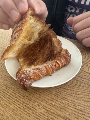 Inside croissant   at FREA Bakery in Berlin