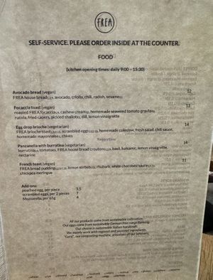 Nicht mehr Vegan, siehe Text von der Karte!  at FREA Bakery in Berlin