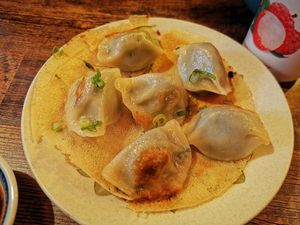 Pan fried vegan dumplings at The Real Wan in Glasgow