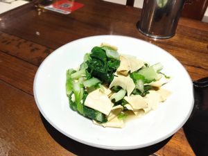 Tofu and vegetables at Fu Hui Ci Yuan Vegetarian Restaurant in Beijing