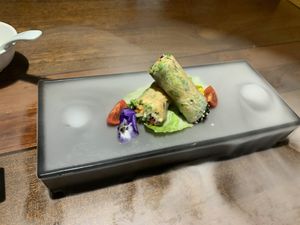 Vietnam spring rolls at Fu Hui Ci Yuan Vegetarian Restaurant in Beijing