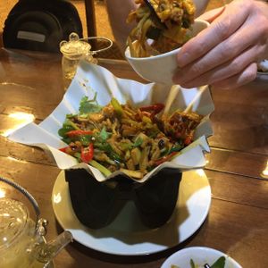 roasted spicy cauliflower  at Fu Hui Ci Yuan Vegetarian Restaurant in Beijing