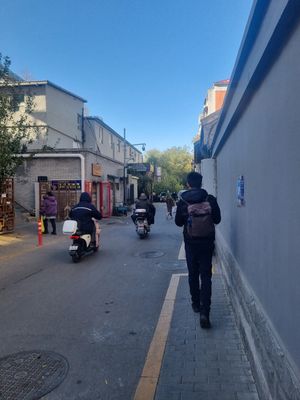 Restaurant up ahead. Took approximately 5 mins walk from jinyu hutong Station Exit B, Line 8 at Fu Hui Ci Yuan Vegetarian Restaurant in Beijing