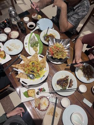 Curry, dumplings, sweet potato, eggplant   at Fu Hui Ci Yuan Vegetarian Restaurant in Beijing