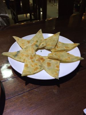 Toon pancake at Fu Hui Ci Yuan Vegetarian Restaurant in Beijing