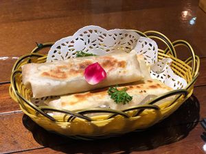 Spring rolls at Fu Hui Ci Yuan Vegetarian Restaurant in Beijing