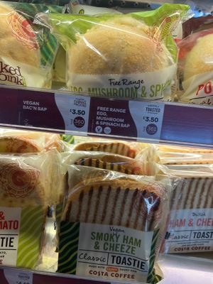 Vegan bacon breakfast bap at Costa Coffee - Maidstone Hospital in Maidstone