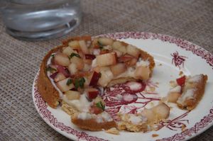 Tarte peche verveine déjà croqué. at Avec&Sans in Perigueux