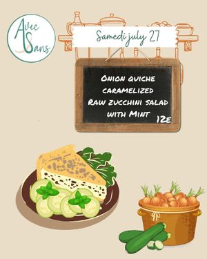 Exemple of saturday menu (12€) at Avec&Sans in Perigueux