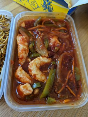 vegan shrimp at Vegan House in Pudsey