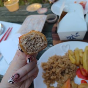 Sweet n sour chicken at Vegan House in Pudsey