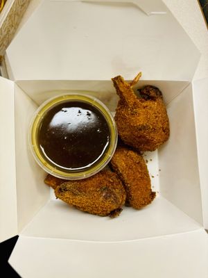 Chick’n drumsticks   at Vegan House in Pudsey