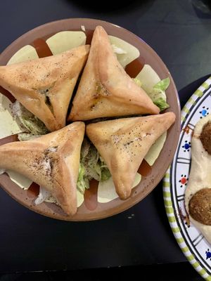 spinach filled sabousik buns  at Arabeska in Bratislava