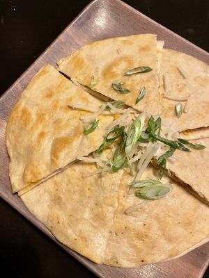 Vegan buffalo chickpea quesadilla  at Alloy Kitchen in Bellefonte