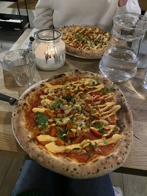 spicy cauliflower pizza  at Scott's All Day in Cambridge