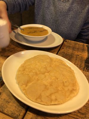 Soup starter (Mulligatawny)  at Cafe Spice in Newcastle Upon Tyne