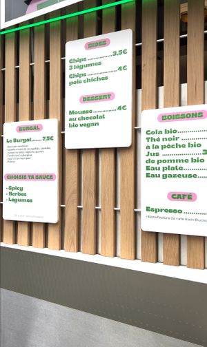 Menus at Burgal - Pop-up in Paris