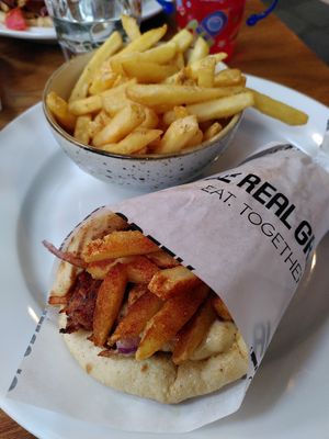 Jackfruit gyros (April 2023) at The Real Greek in Manchester