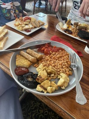 Forgot to take a picture of my vegan breakfast before sharing the plate with my son    at Fog on The Tyne in Gateshead
