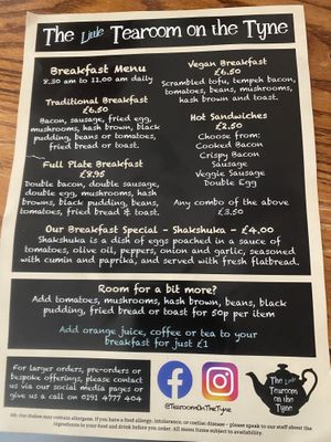 Breakfast menu  at Fog on The Tyne in Gateshead