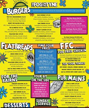 New menu, posted 18/02/2026. at Fog on The Tyne in Gateshead