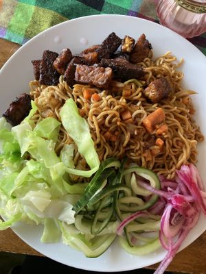 Tempeh noodles   at The Old Soul in Amsterdam