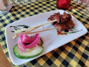 Tempeh skewers at The Old Soul in Amsterdam