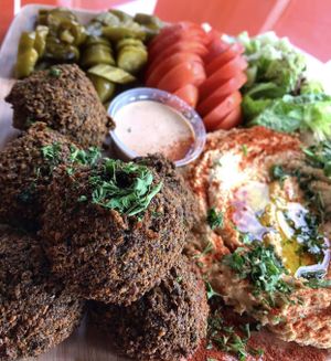 Falafel Plate + Veggies + Hummus  at Kareem's in Anaheim