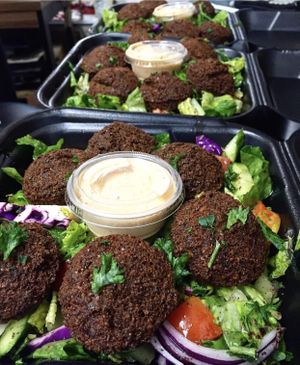 Falafel salad for the office yess at Kareem's in Anaheim