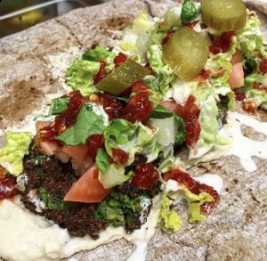 Falafel wrap on wheat bread at Kareem's in Anaheim