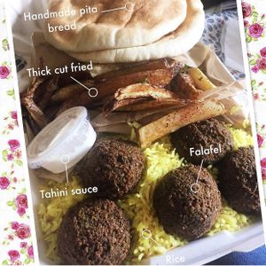 Build your own falafel plate at Kareem's in Anaheim