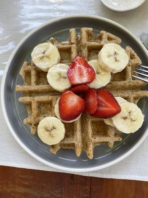Vegan waffle  at La Tradición in Palenque