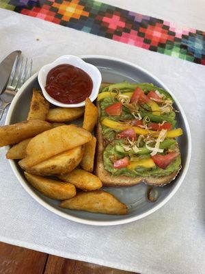 Guacamole toast  at La Tradición in Palenque