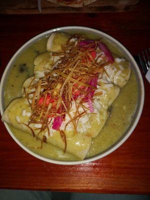 Vegane Enchiladas at La Tradición in Palenque