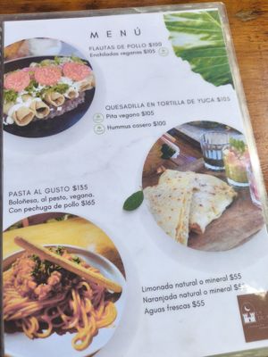 Menu as of 24th October 2024 at La Tradición in Palenque