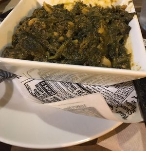 Spinach and chickpeas (curried)  at Terra in Sevilla