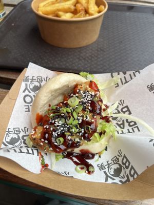 Salt and pepper auberginee  at Little Bao Boy in Leeds