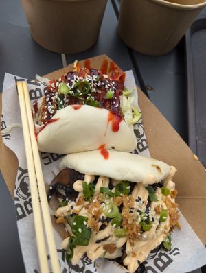 Mushroom and aubergine bao at Little Bao Boy in Leeds