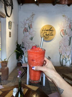 Smoothie de fresa   at Hierba Santa in Tuxtla Gutierrez