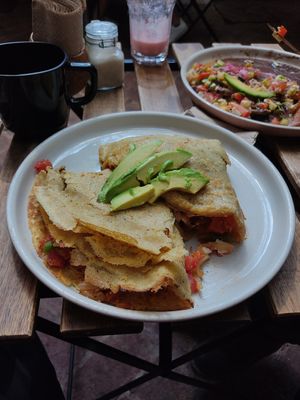 Crepes with Tofuc at Hierba Santa in Tuxtla Gutierrez