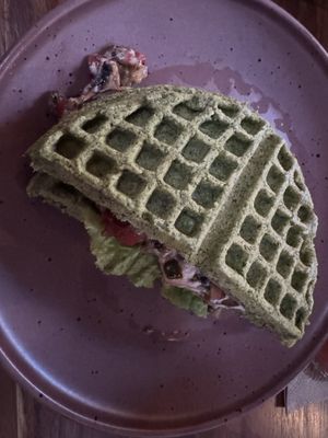 Savory Waffle  at Hierba Santa in Tuxtla Gutierrez