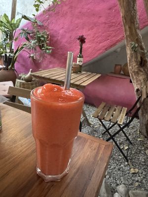 Strawberry mango coconut   at Hierba Santa in Tuxtla Gutierrez
