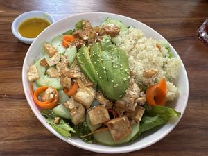 Quinoa and tofu…delicious !  at Hierba Santa in Tuxtla Gutierrez