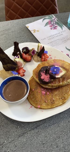 Pumpkin pie pancakes  at The Cardamom Pod in Southport