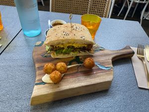 Breakfast Burger at The Cardamom Pod in Southport