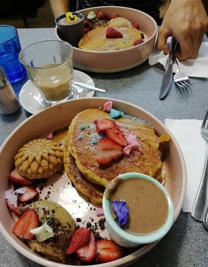 Pancakes, so good! at The Cardamom Pod in Southport