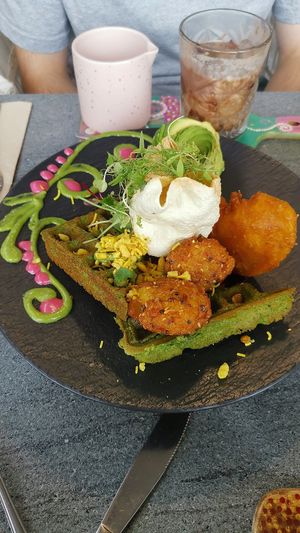 Indian waffles at The Cardamom Pod in Southport